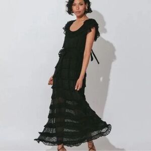 Cleobella Milana Black Lace Maxi Dress